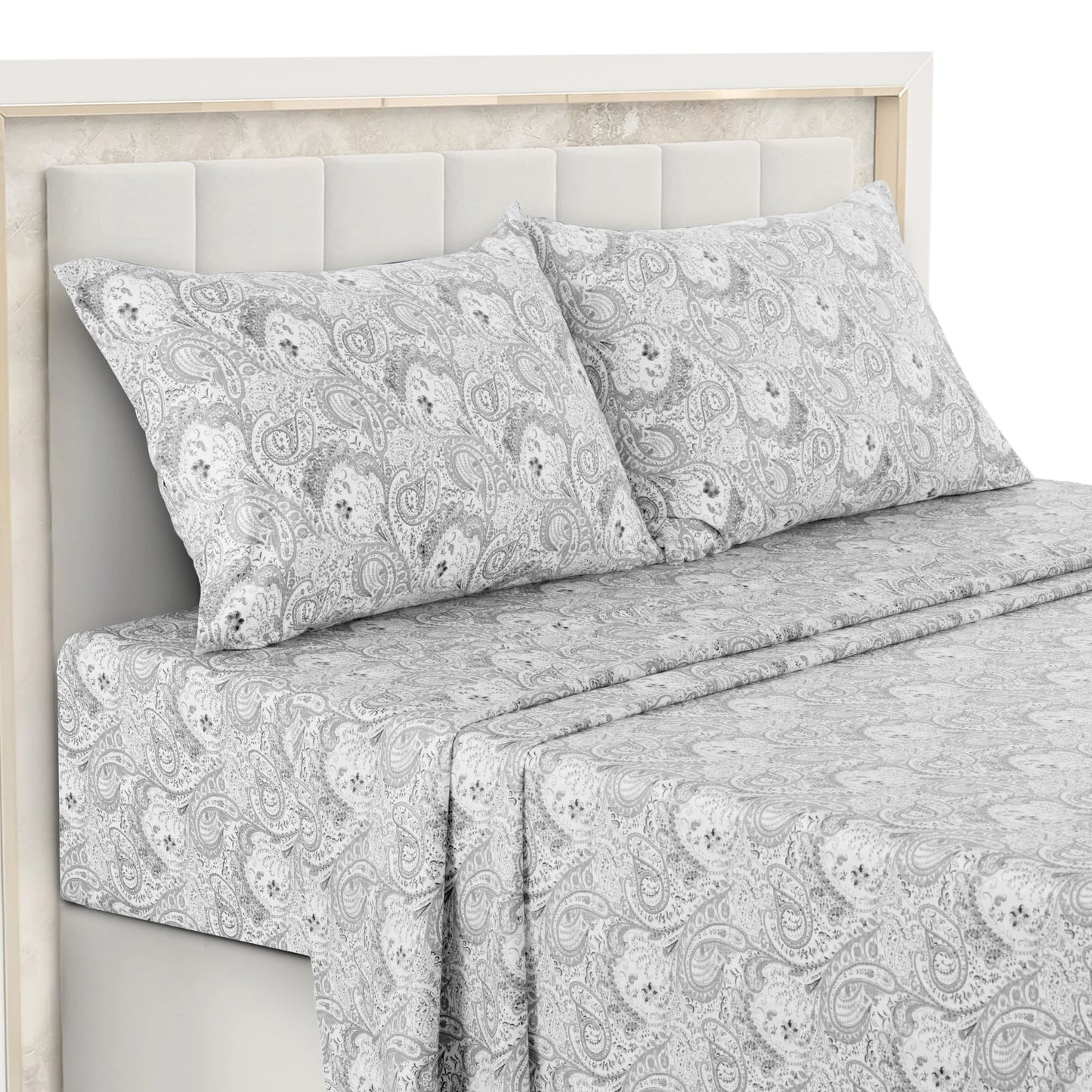 LDC Lux Decor Paisley Microfiber Bed Sheet Set Wrinkle Resistant