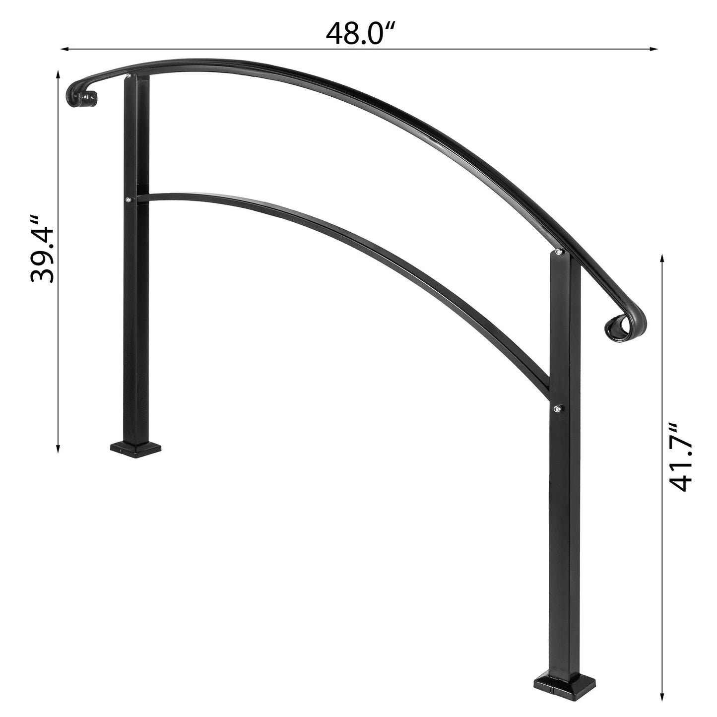Wrought Iron Outdoor Handrail Kit For Steps And Stair Rail