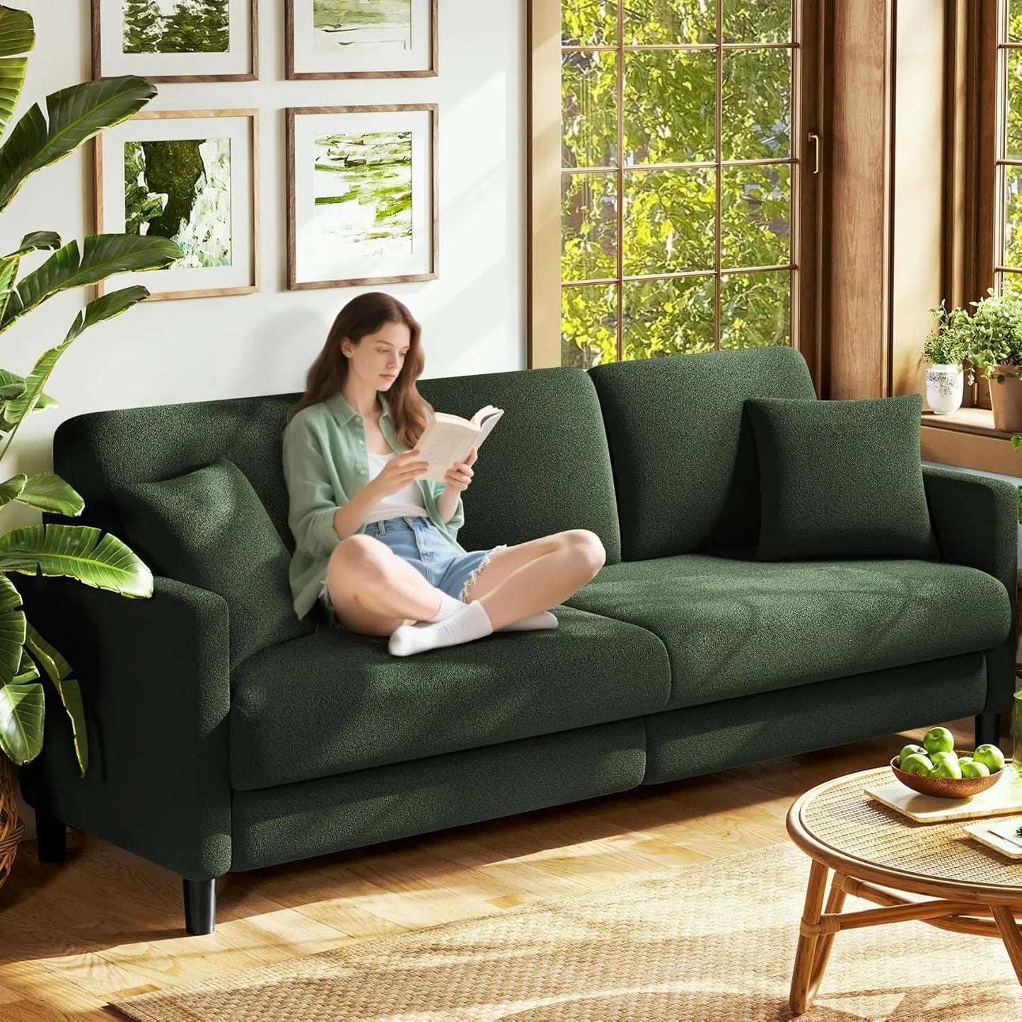 All-Wood Modern L-Shaped Sofa With Easy Tool-Free Assembly