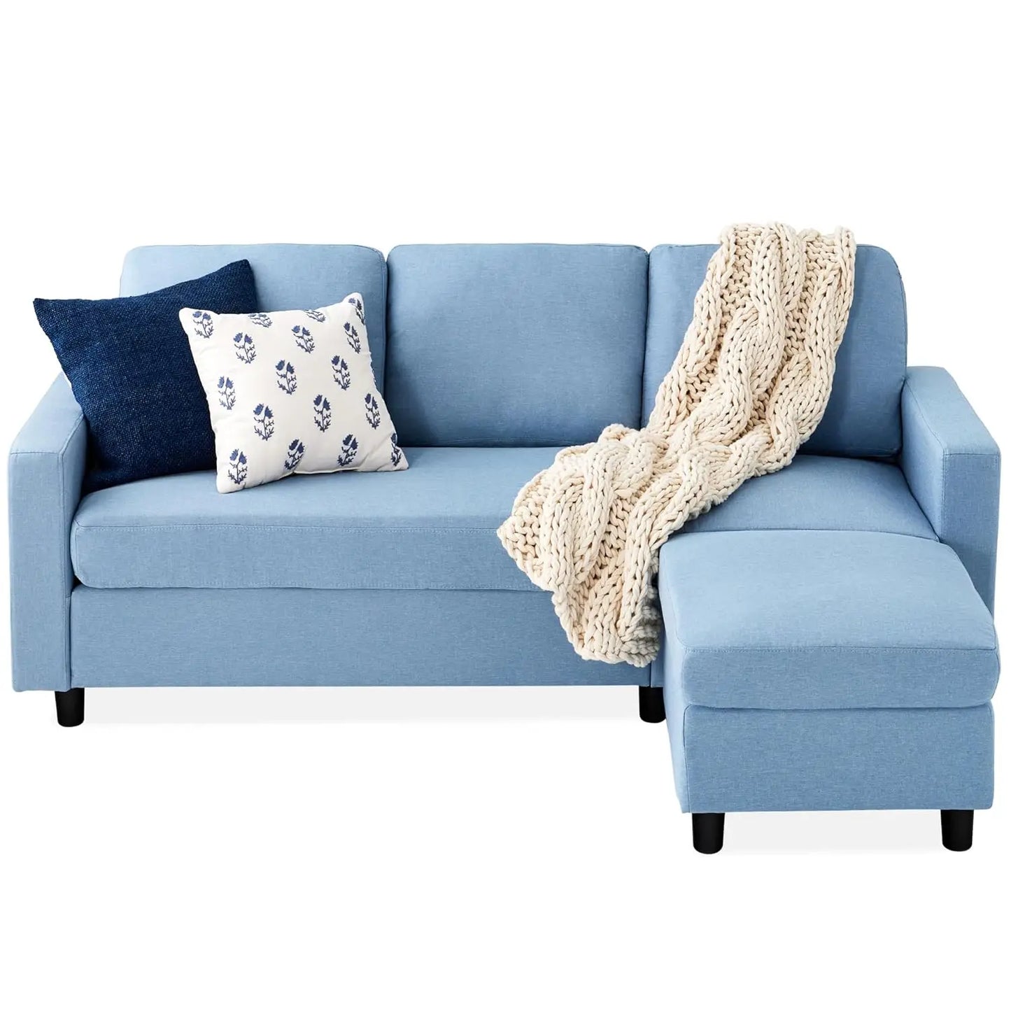 Modern Corduroy Loveseat With Removable Cover And Solid Wood Frame