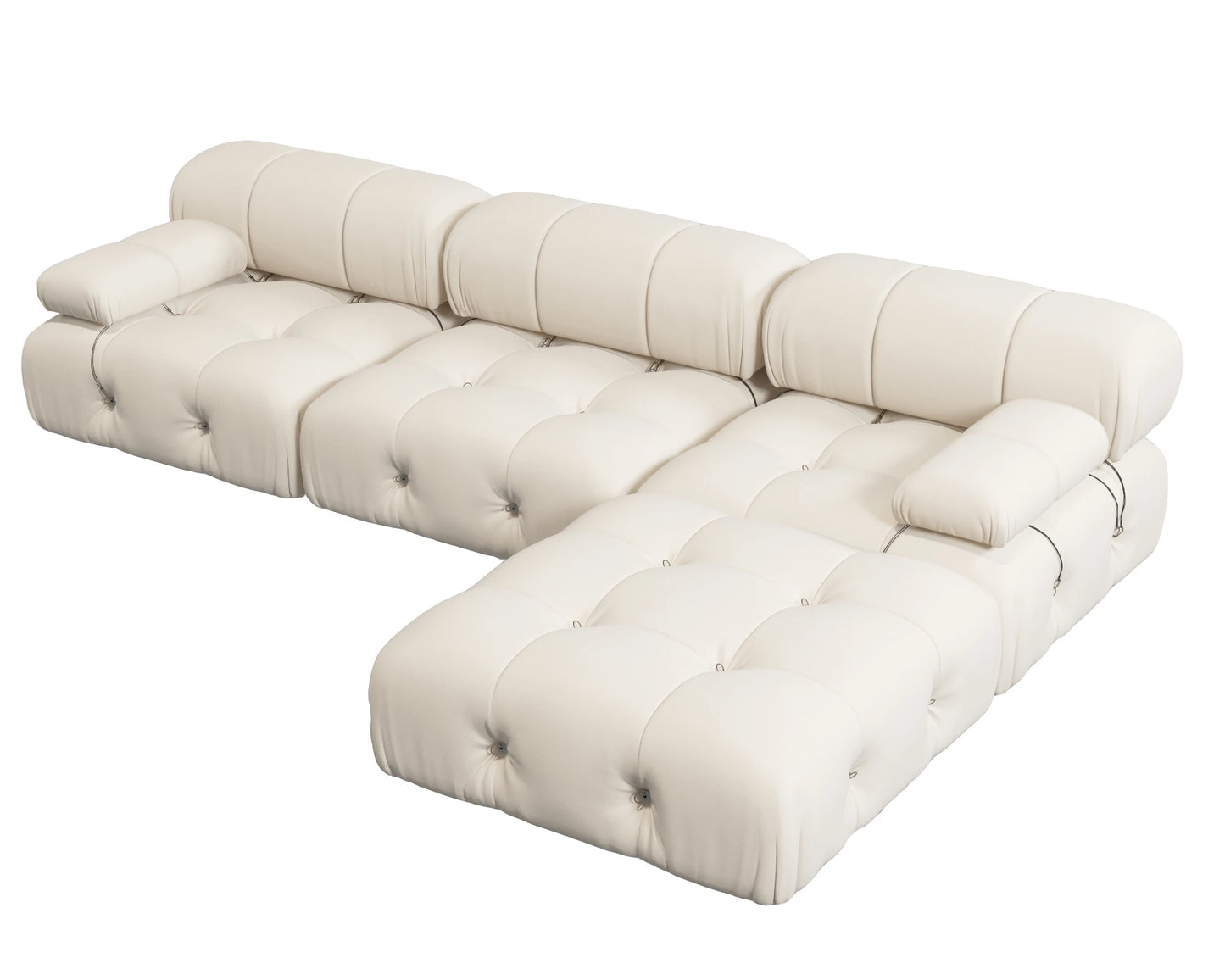 Sdorens L Shaped Velvet Sectional Sofa With Reversible Ottoman