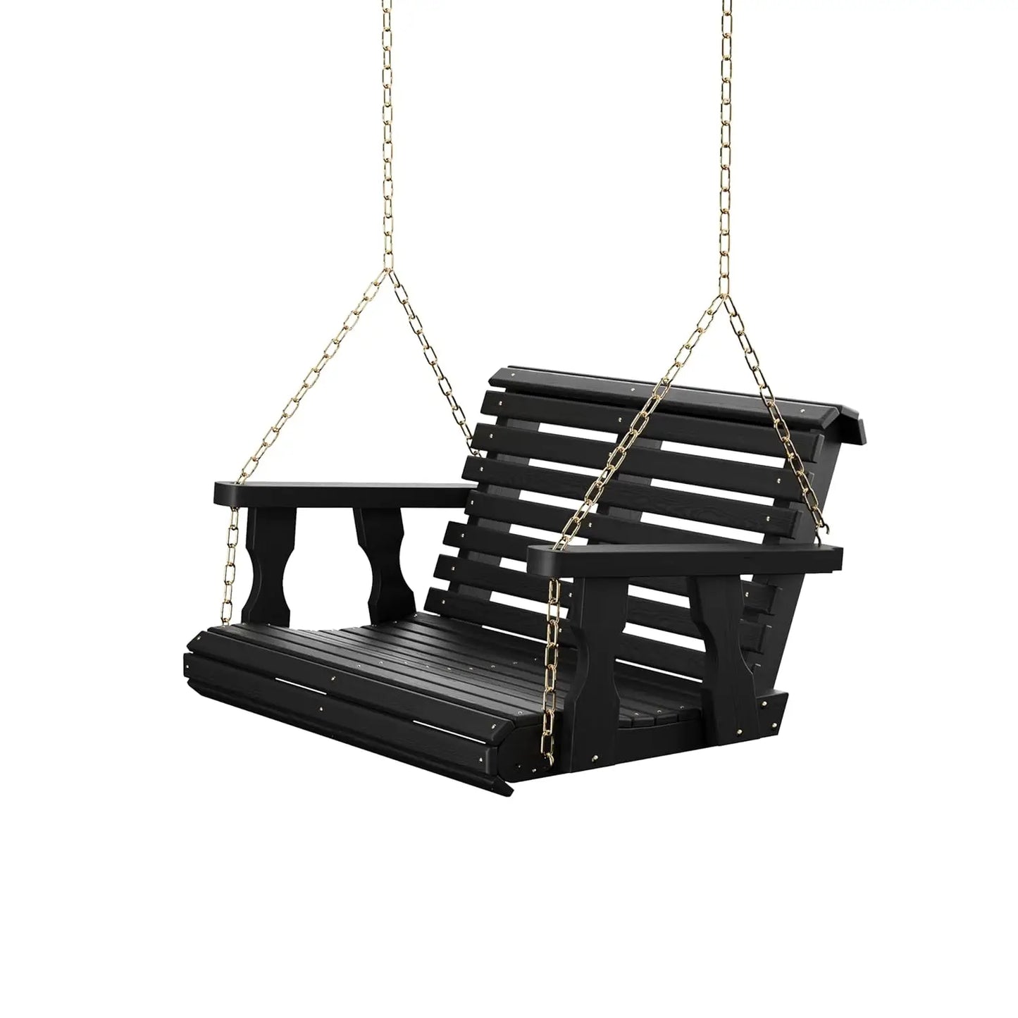 Heavy Duty Rollback Porch Swing Outdoor Wooden With Chains