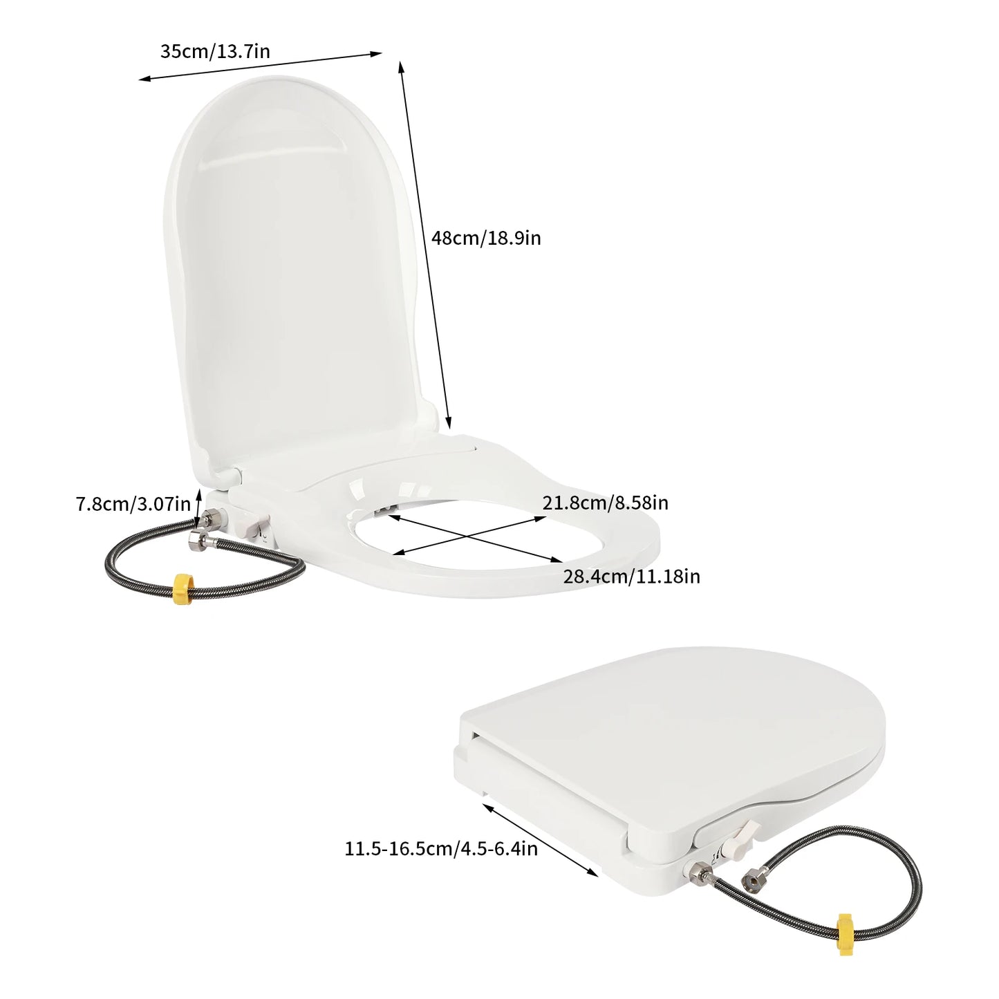 Non Electric Bidet Toilet Seat With Dual Nozzle System SmartFlushing