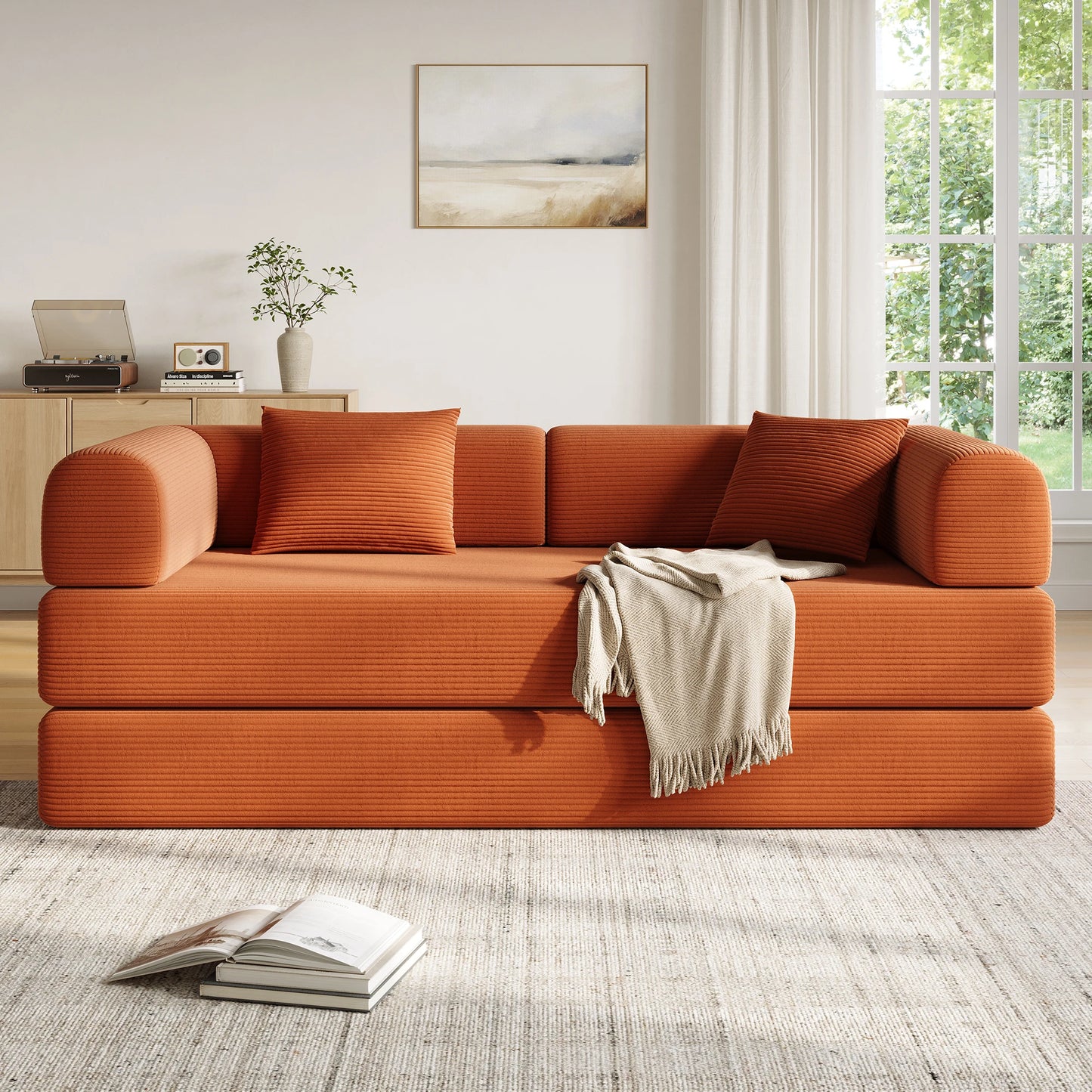 THOLASIS Convertible Floor Sofa Bed 5 in 1 Modular Sofa