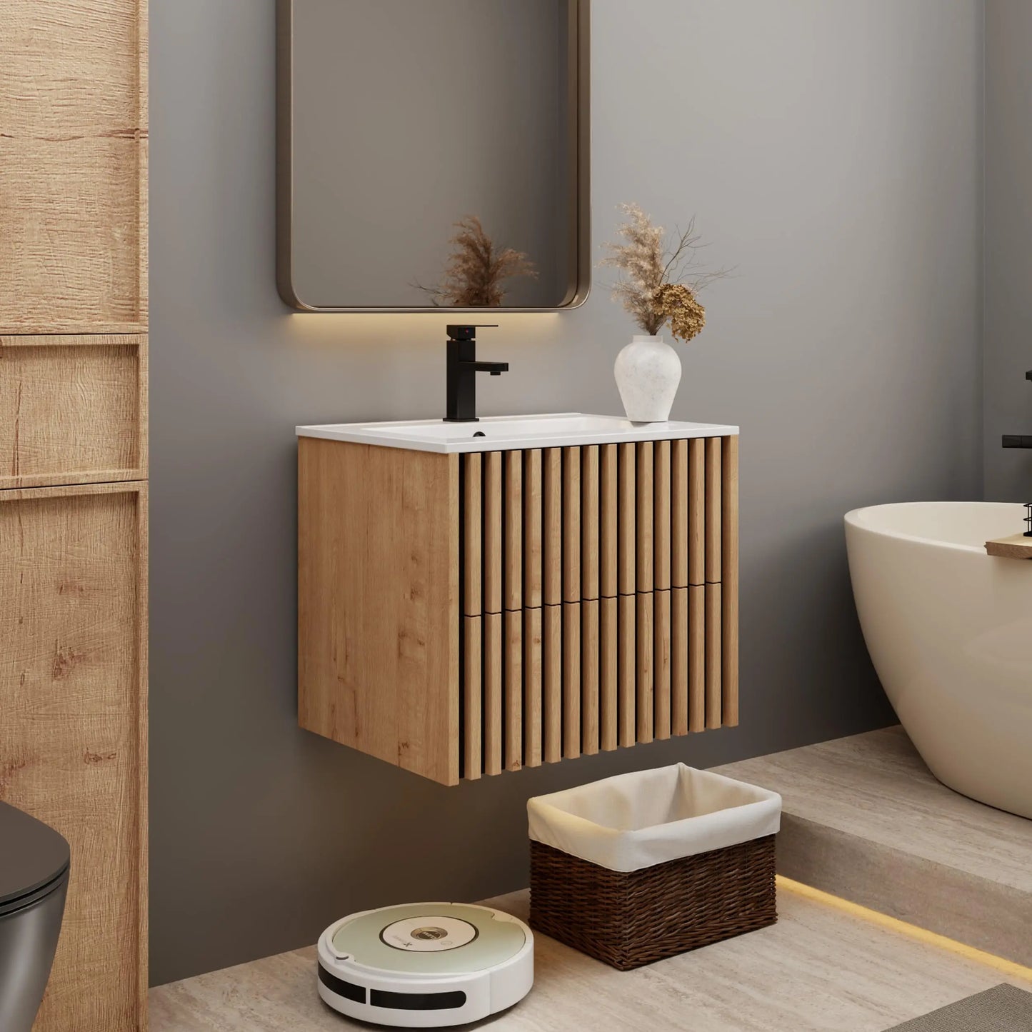 Floating Bathroom Vanity With Undermount Sink Modern Wall Mount Cabinet