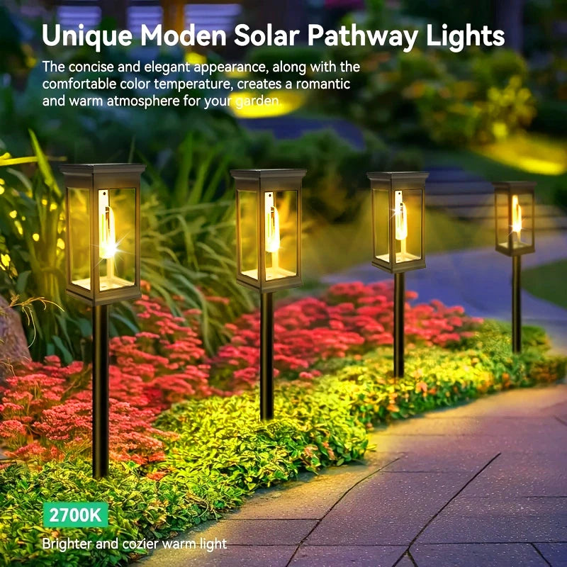 FAMCDC Solar Pathway Lights Waterproof Outdoor LED Landscape Garden