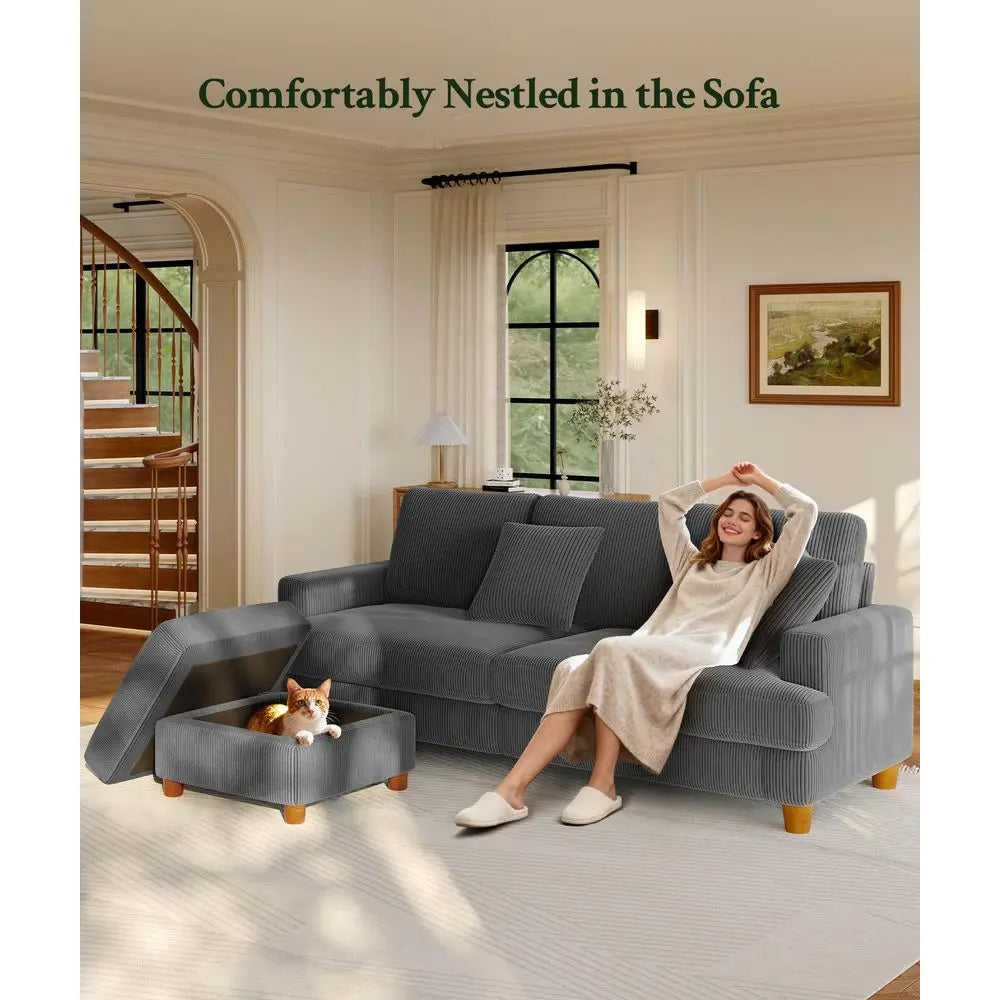 XMSJ Loveseat Sofa With Extra Thick Cushion Living Room Comfort