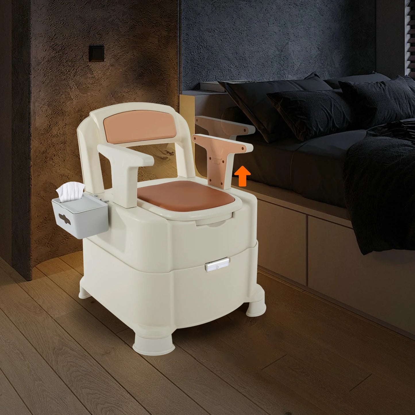 Toilet With Sensor Night Light Portable Bedside 200kg