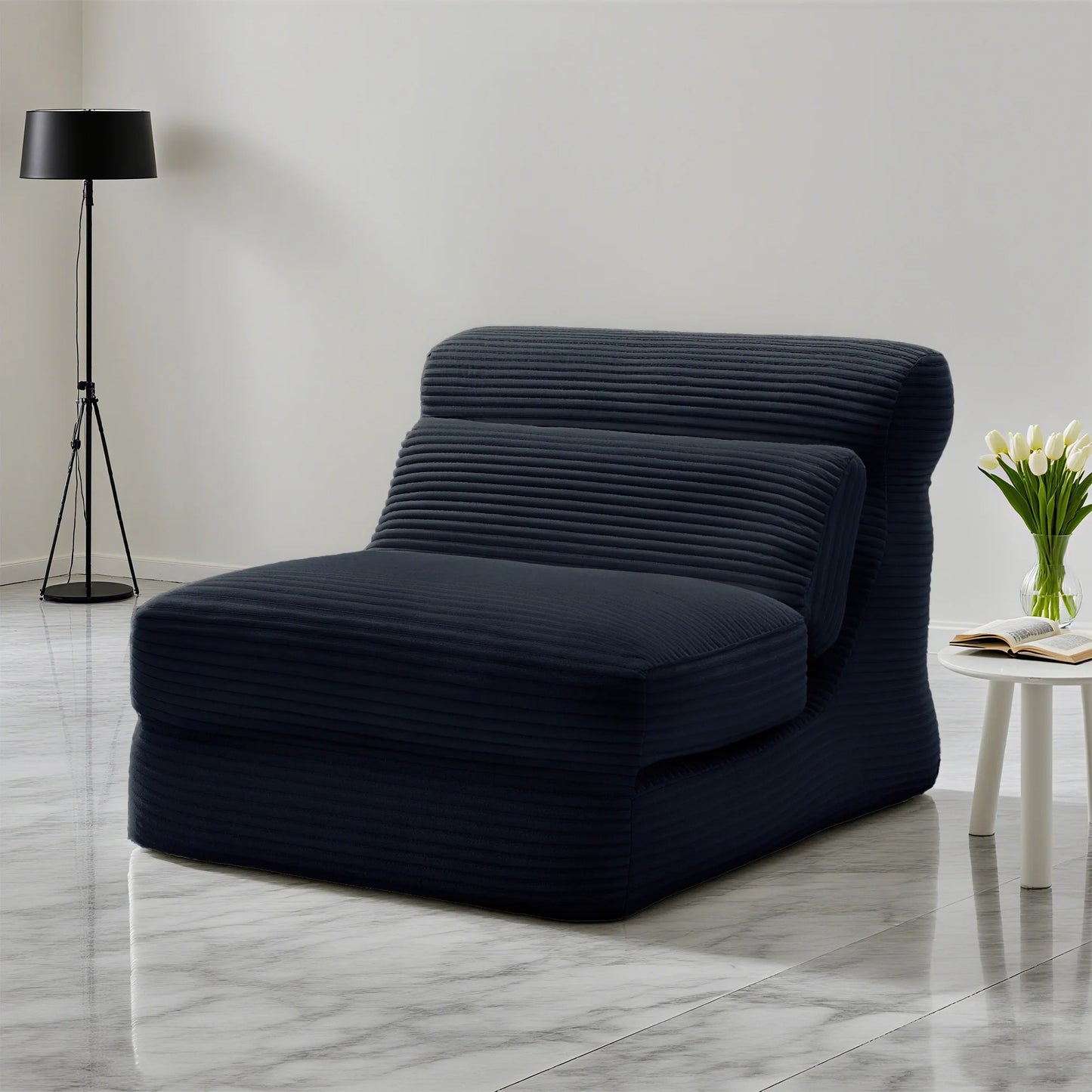 JHK Ergonomic Folding Sofa Bed With Back Lumbar Support Corduroy