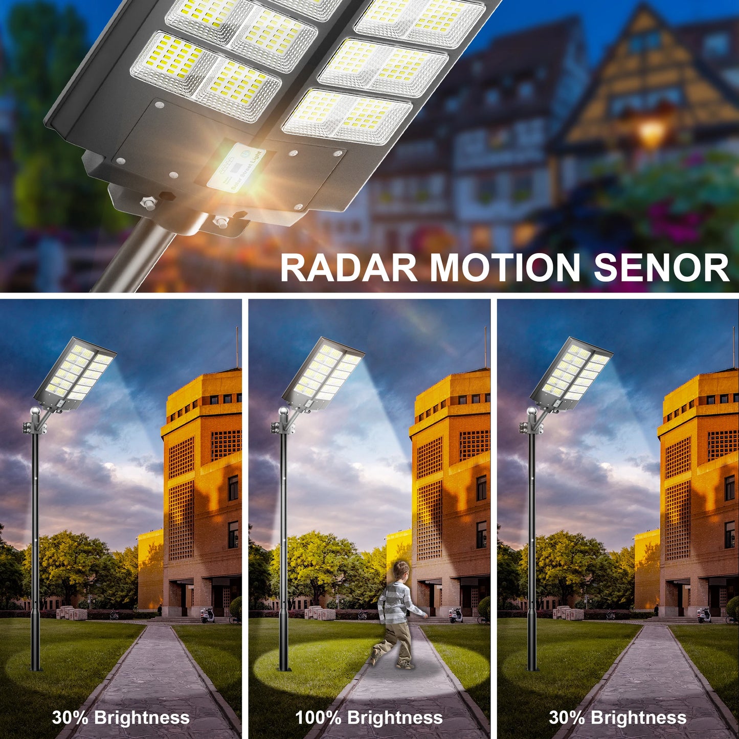 6000 Watt Solar Street Light With Motion Sensor IP65 Waterproof