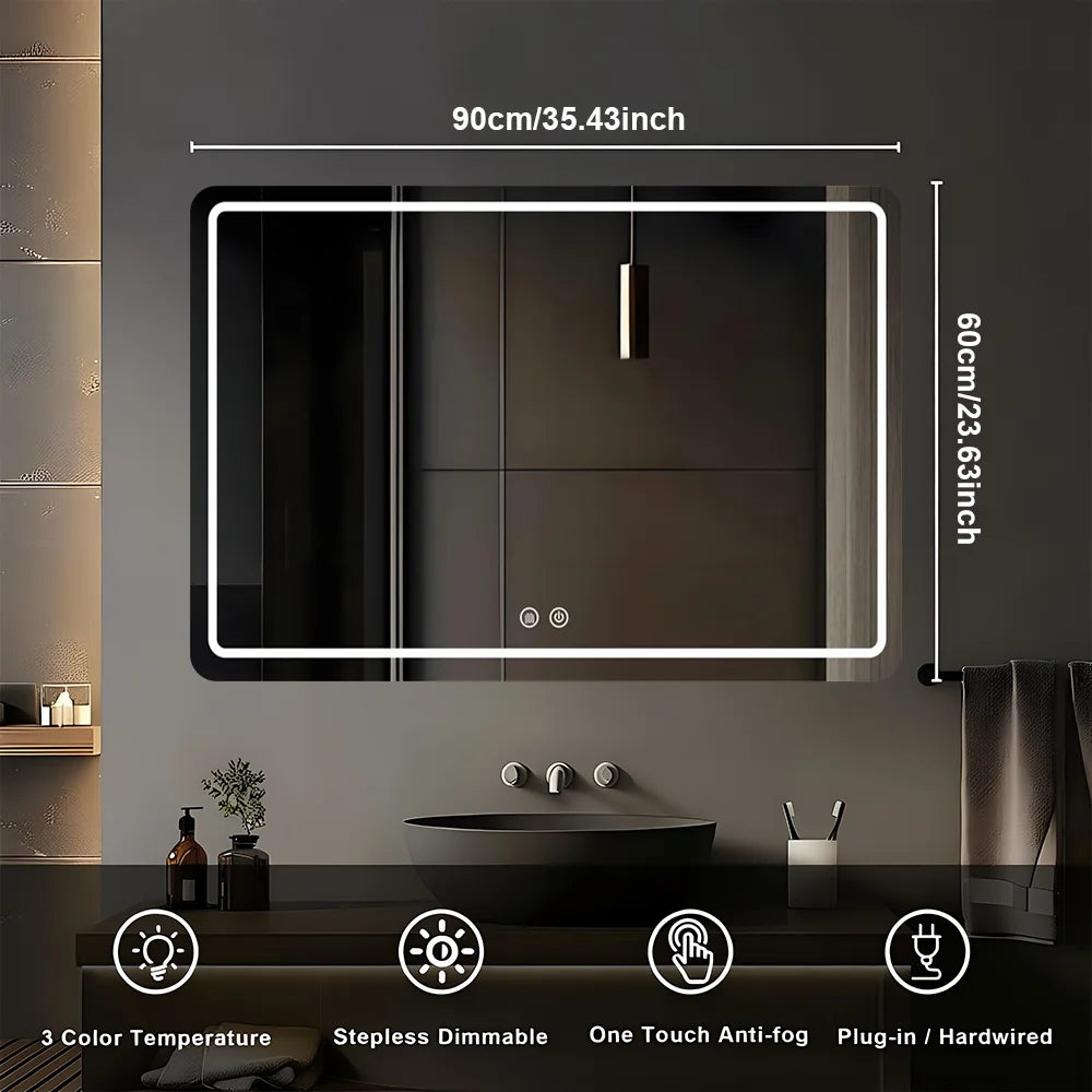 MYGIIVOVO LED Bathroom Vanity Mirror With Backlit Lights Demister