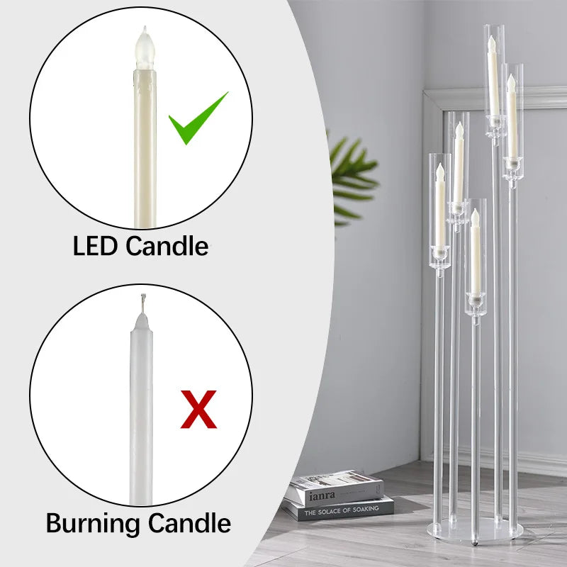 VINCIGANTCandle Acrylic 5 Arm Floor Candelabra Centerpiece for Weddings