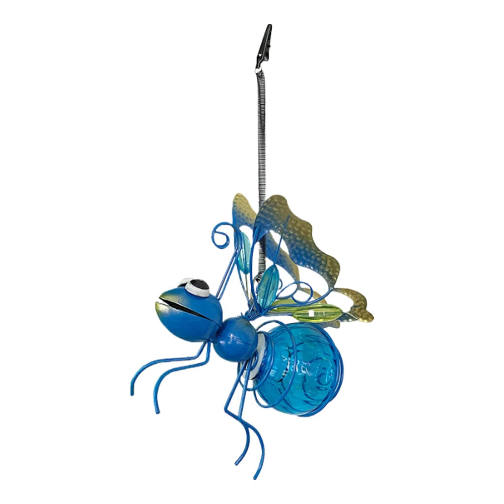 Solar Iron Insect Statue With LED Fairy Lights Outdoor Garden