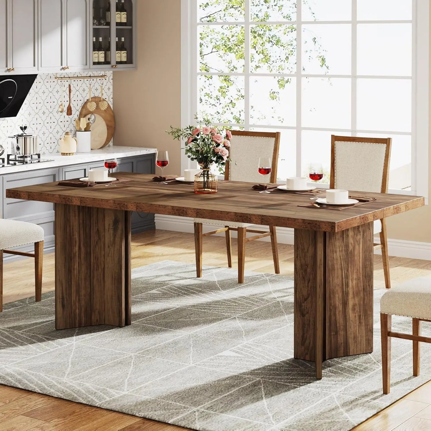 Tribesigns Dining Table For Four To Six Farmhouse Kitchen