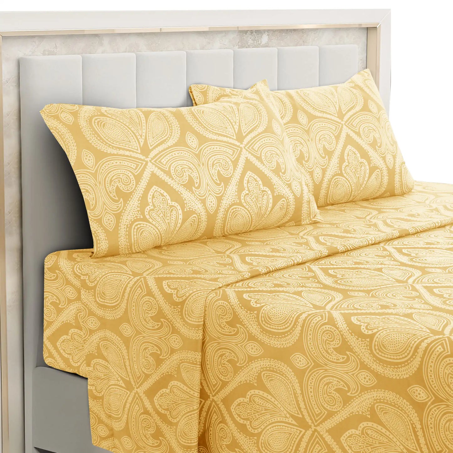 LDC Lux Decor Paisley Microfiber Bed Sheet Set Wrinkle Resistant