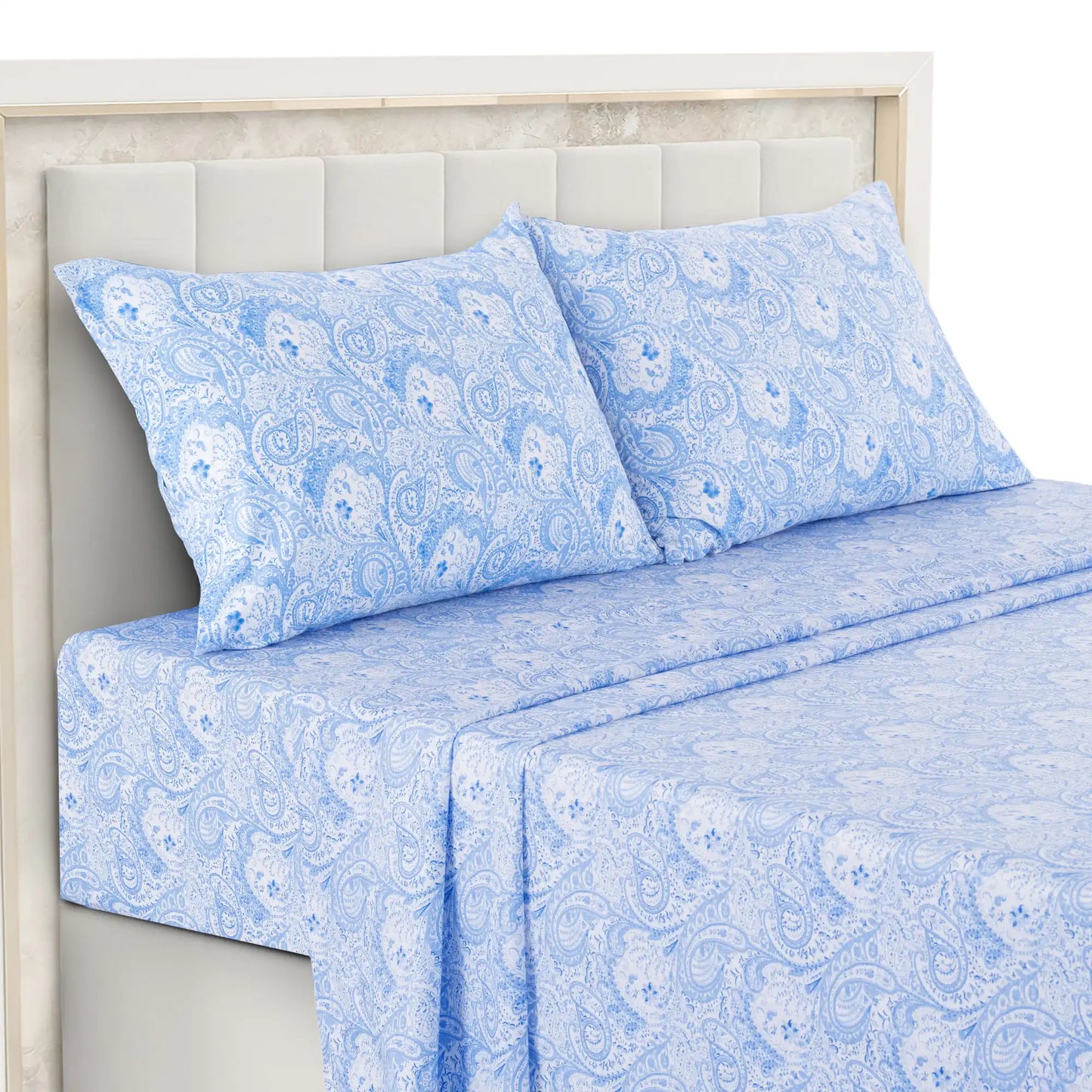 LDC Lux Decor Paisley Microfiber Bed Sheet Set Wrinkle Resistant