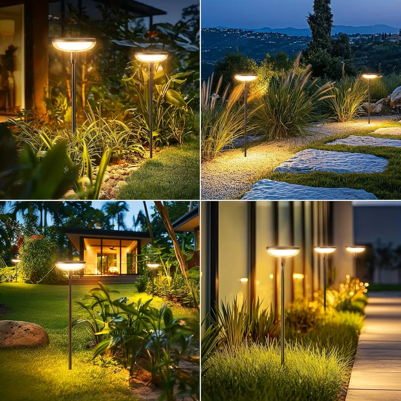 Solar Powered Pathway Lights Outdoor Garden Swaying Light IP65 Waterproof for Planter Flowers Landscape Lighting Decoration Warm