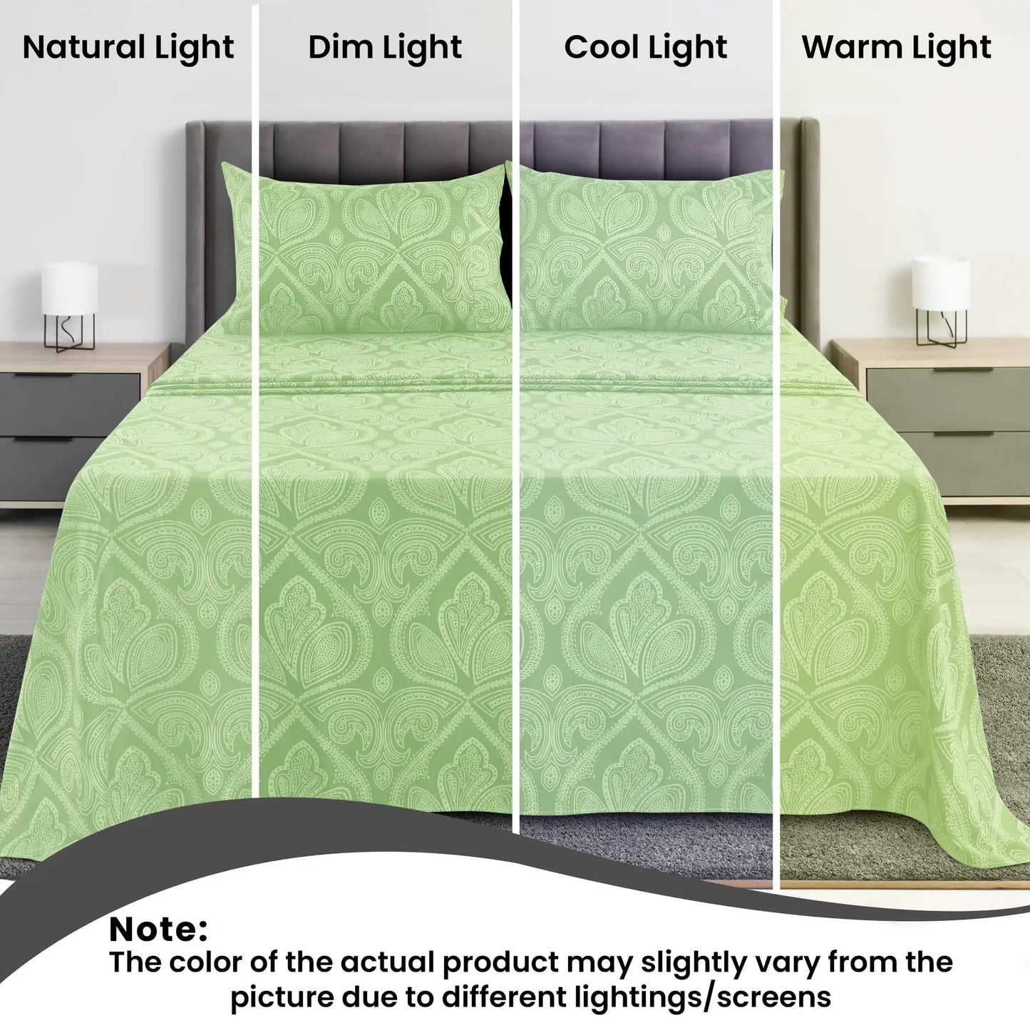 LDC Lux Decor Paisley Microfiber Bed Sheet Set Wrinkle Resistant