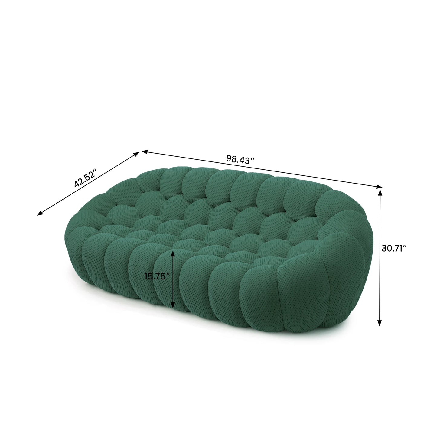 Sdorens Comfortable Curved Couch Honeycomb Mesh Fabric Bean Bag Sofa