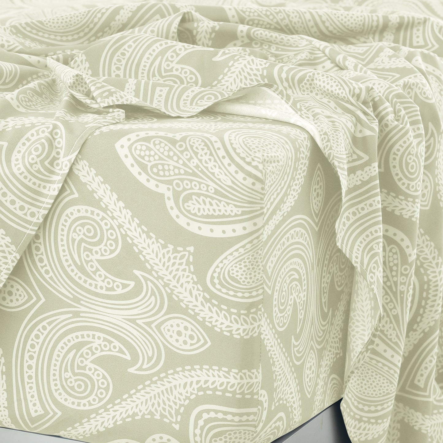 LDC Lux Decor Paisley Microfiber Bed Sheet Set Wrinkle Resistant
