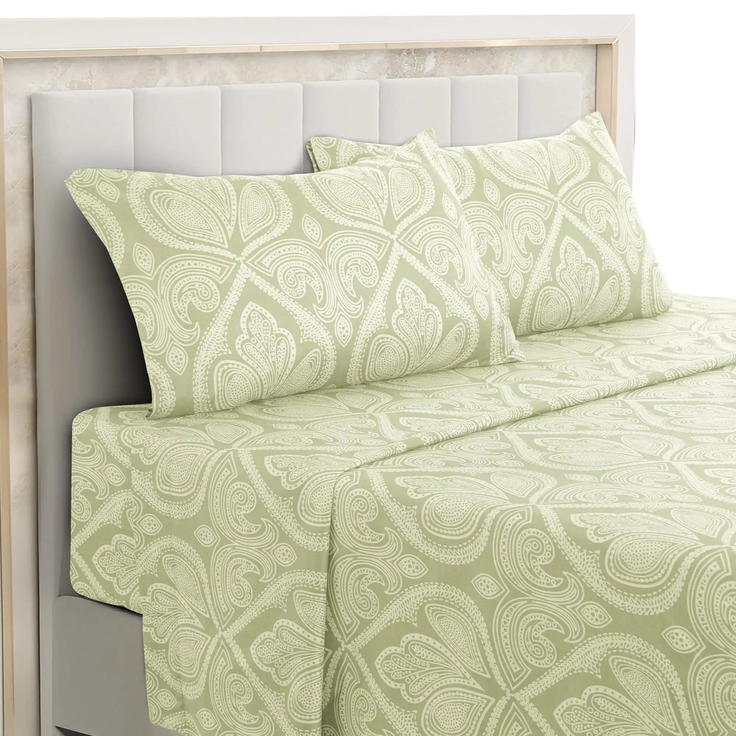 LDC Lux Decor Paisley Microfiber Bed Sheet Set Wrinkle Resistant