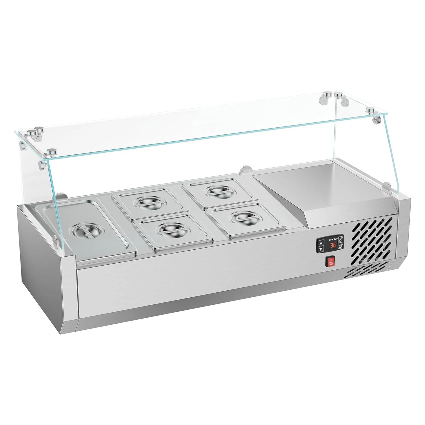 SHICUO ETL Certified Salad Bar Prep Table 304 Stainless Steel