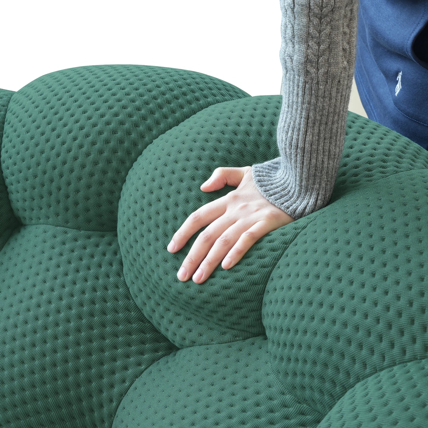 Sdorens Comfortable Curved Couch Honeycomb Mesh Fabric Bean Bag Sofa