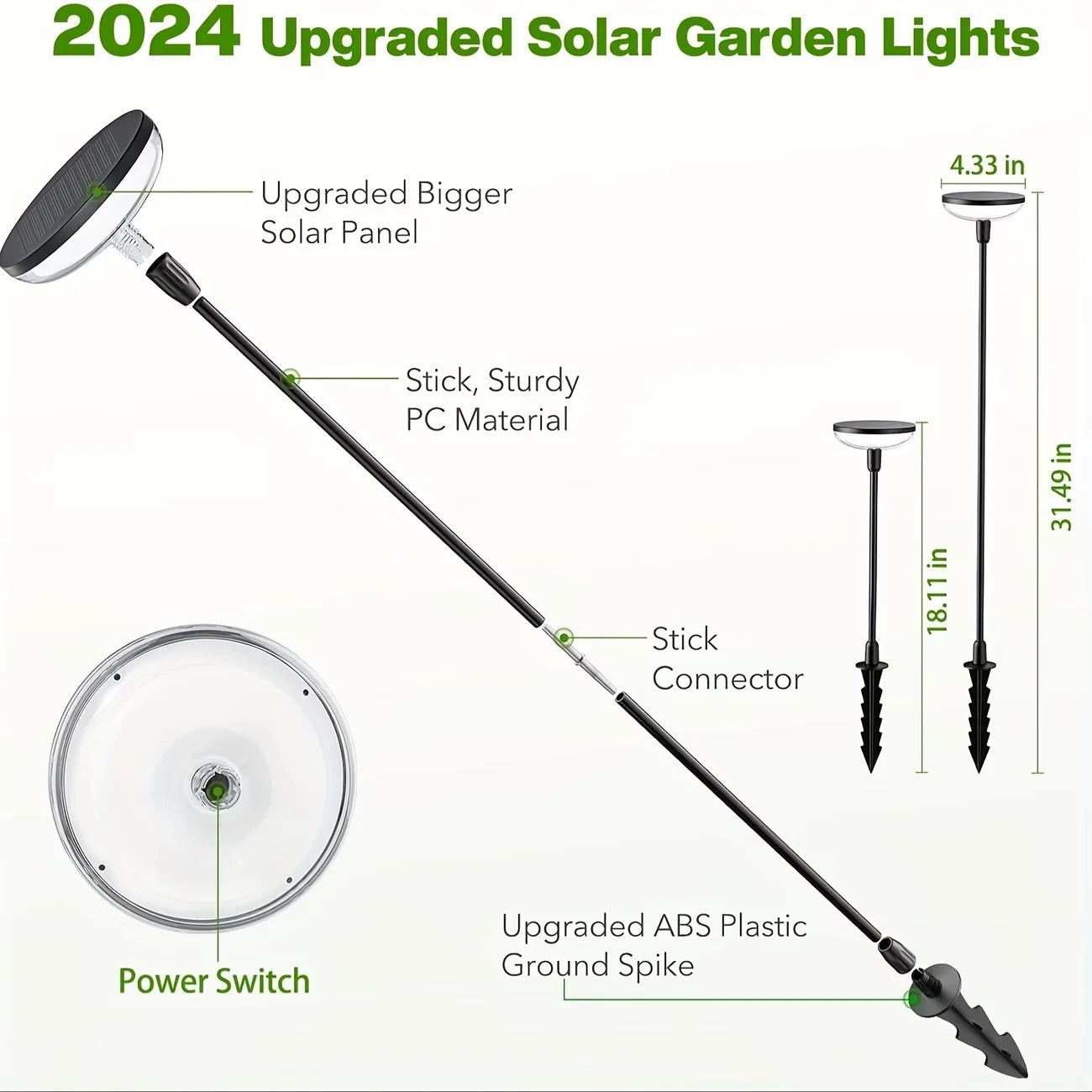 Solar Powered Pathway Lights Outdoor Garden Swaying Light IP65 Waterproof for Planter Flowers Landscape Lighting Decoration Warm