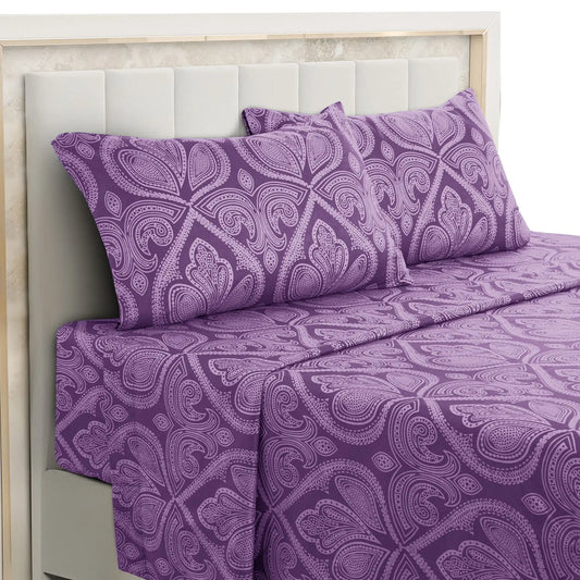 LDC Lux Decor Paisley Microfiber Bed Sheet Set Wrinkle Resistant