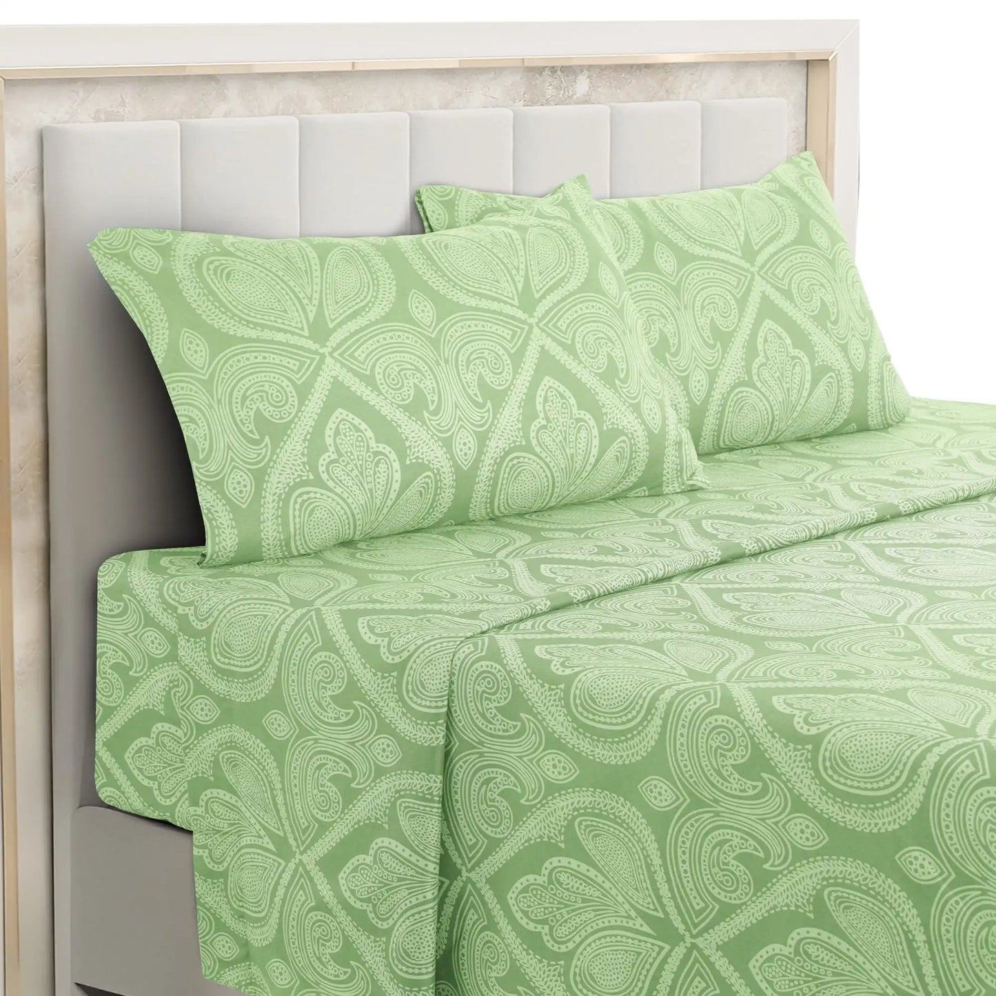 LDC Lux Decor Paisley Microfiber Bed Sheet Set Wrinkle Resistant
