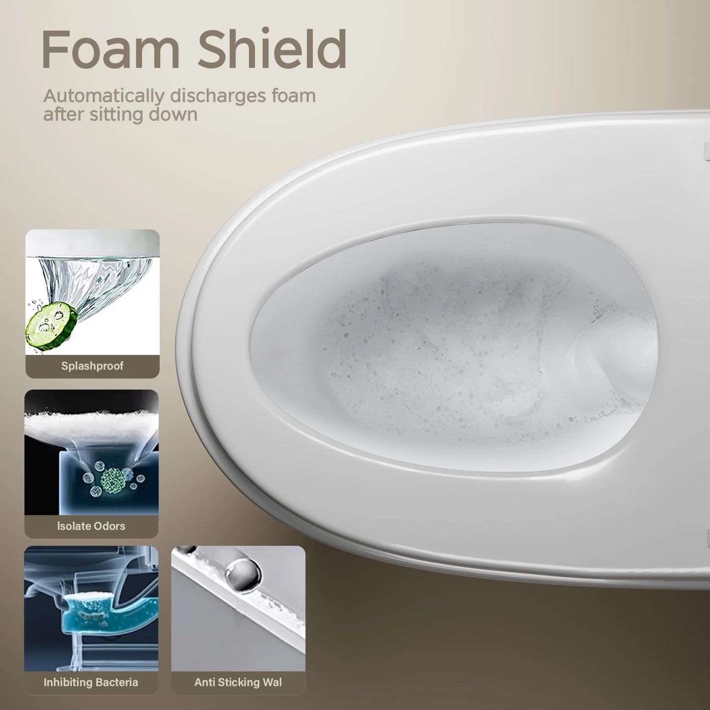 Smart Toilet With Built In Bidet AutoOpenClose Heated Seat
