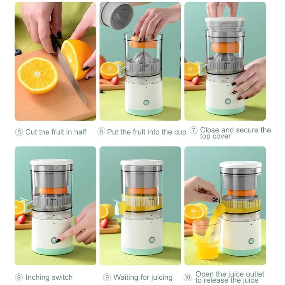 Portable Electric Juicer Rechargeable Citrus Press USB Charging Squeezer