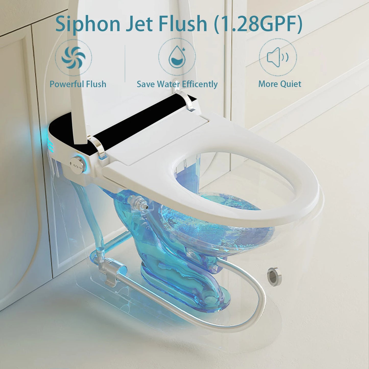 Smart Toilet With Built In Bidet AutoOpenClose Heated Seat