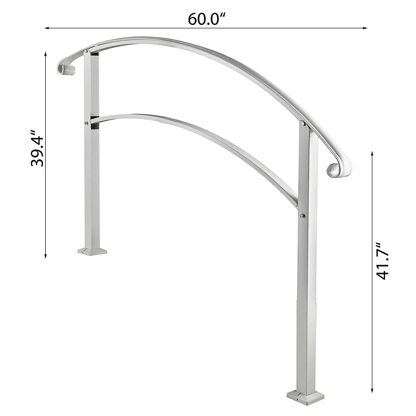 Wrought Iron Outdoor Handrail Kit For Steps And Stair Rail