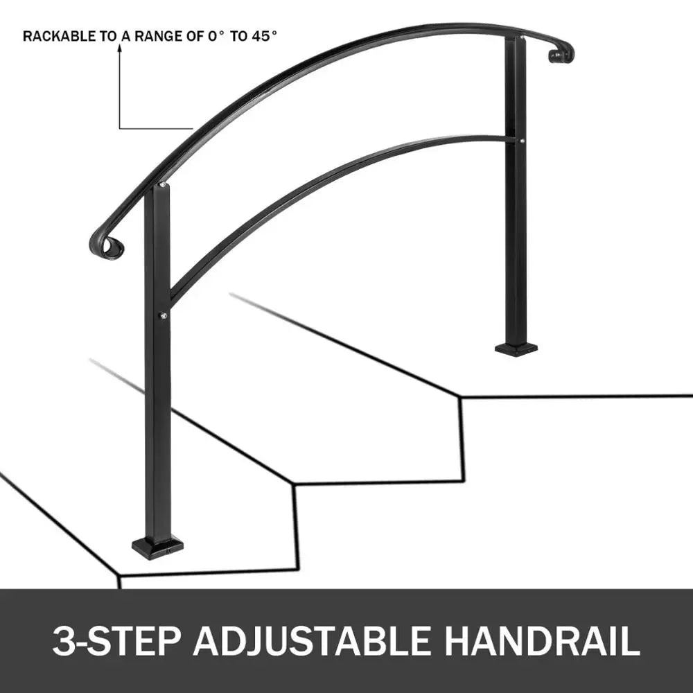 Wrought Iron Outdoor Handrail Kit For Steps And Stair Rail