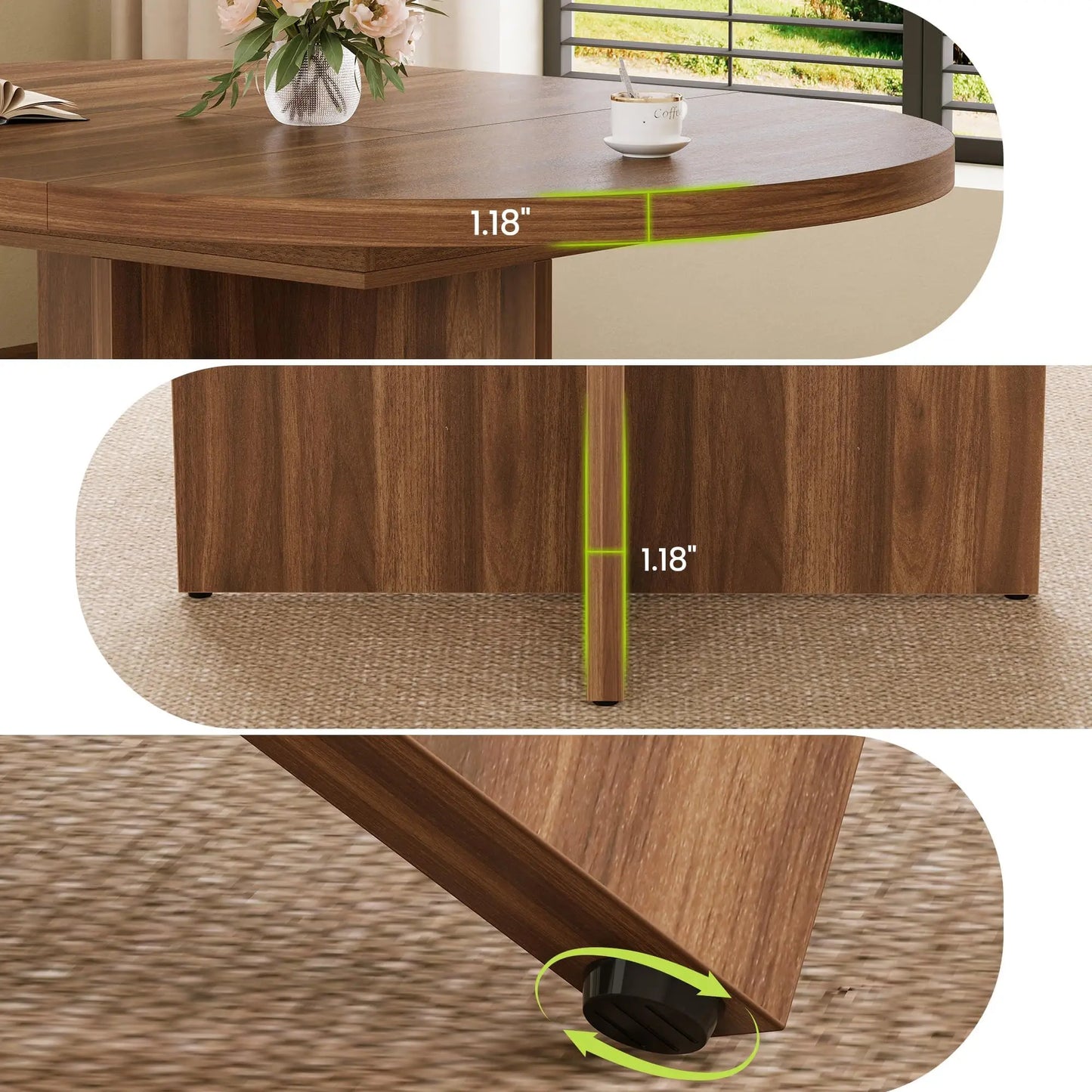 HiMISS Extendable Dining Table With Removable Leaves