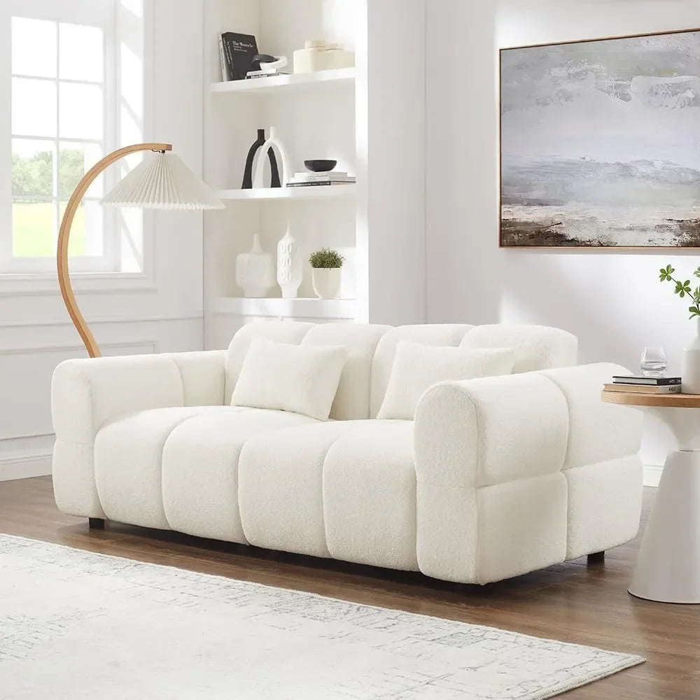 Guangbai Boucle Sofa Couch Modern Deep Seat for Living Room