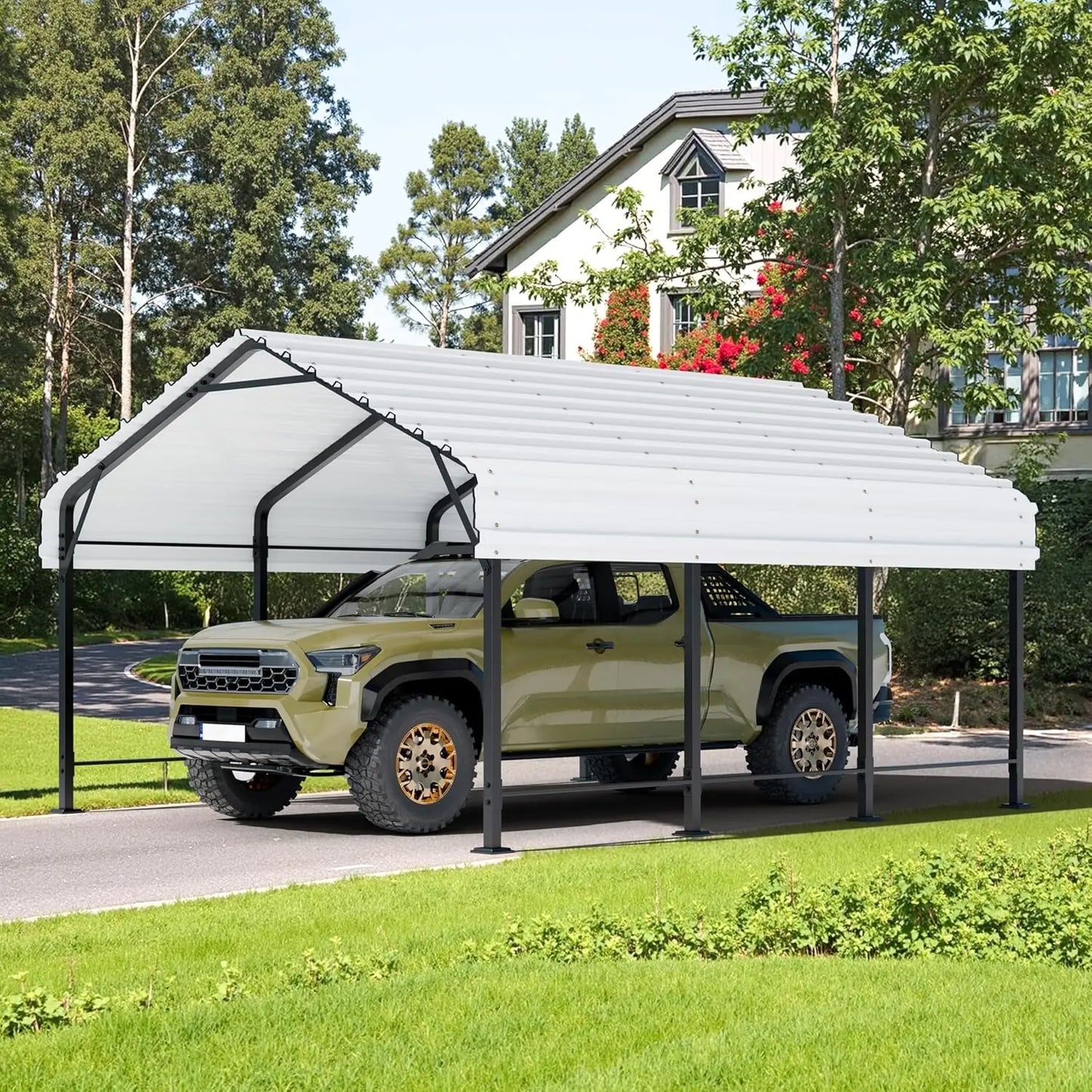 GELU Galvanized Metal Carport Kit For Outdoor Shelter