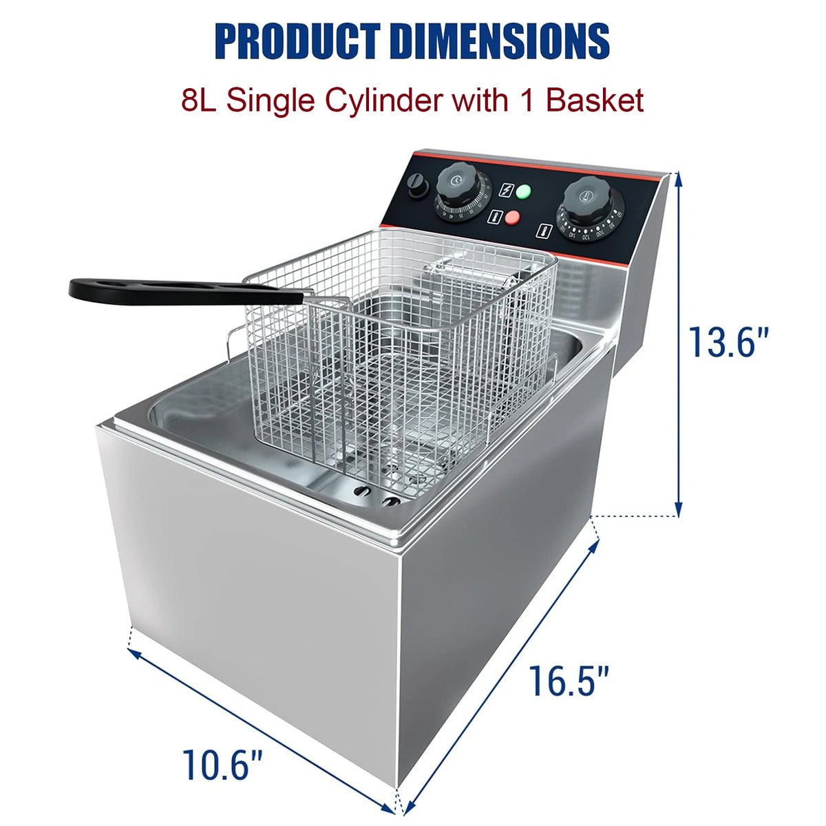 Acekool Commercial Electric Deep Fryer With Dual Baskets