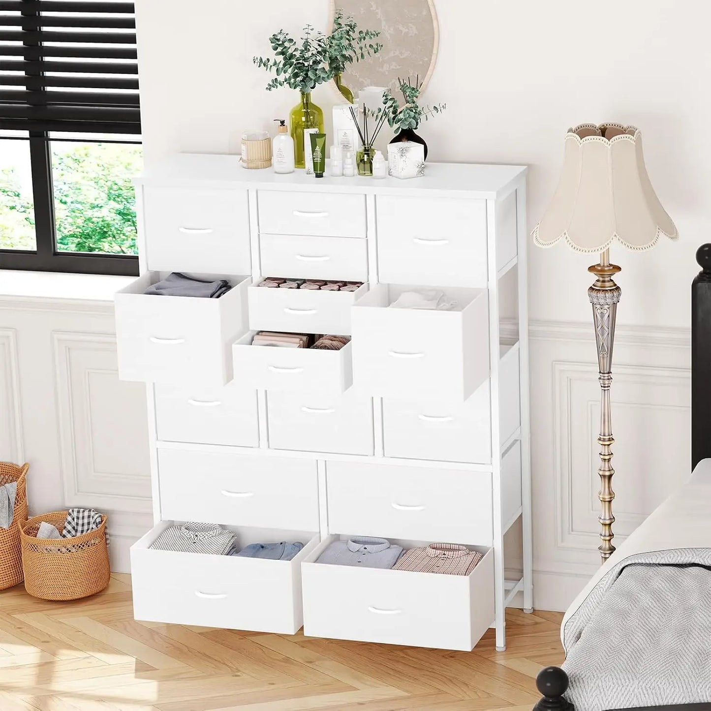 HiMISS 15 Drawer Dresser For Bedroom Space Saving Fabric Storage