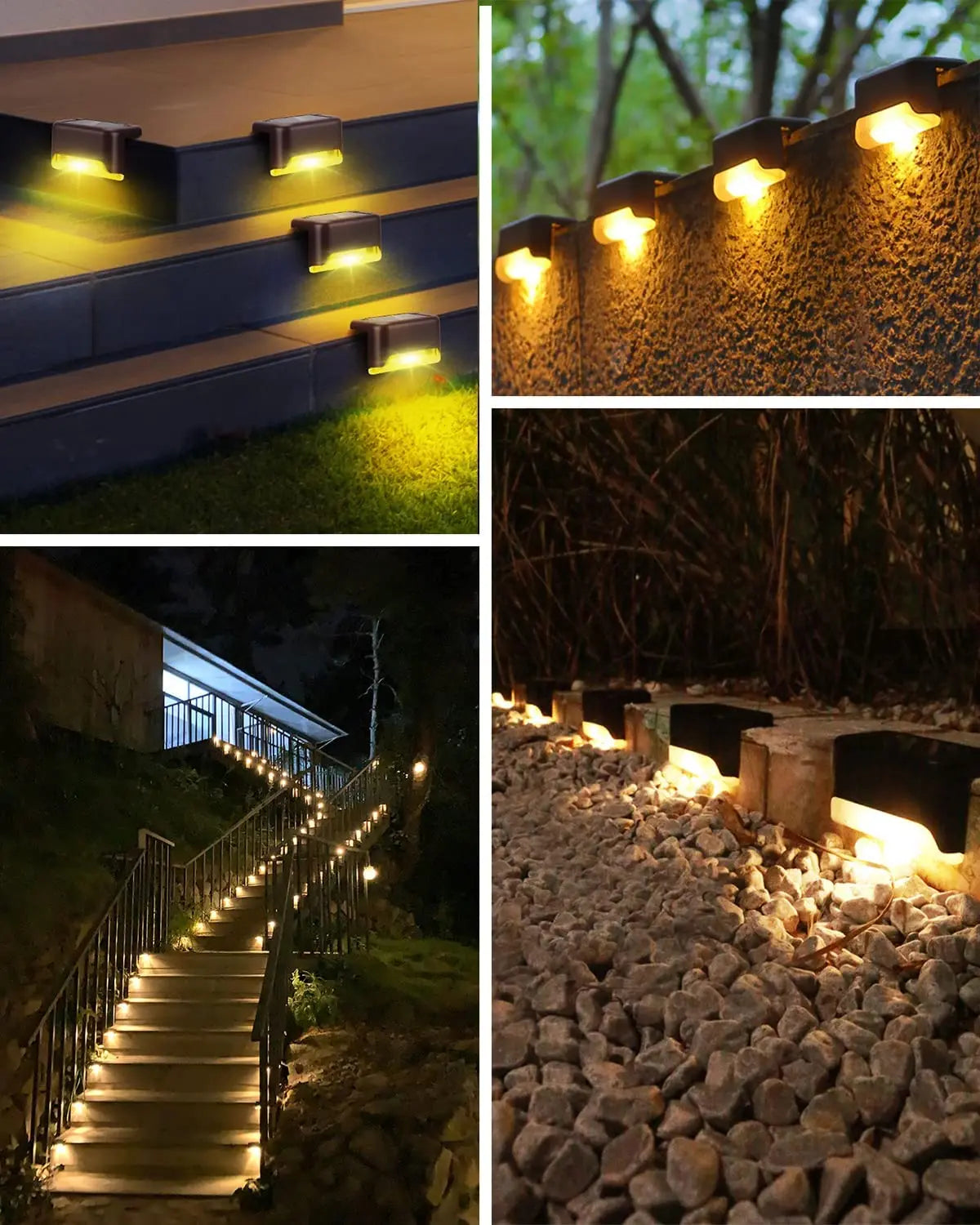 SZRSTH 16Pack Outdoor Solar Deck Lights LED Path Stair Lamps