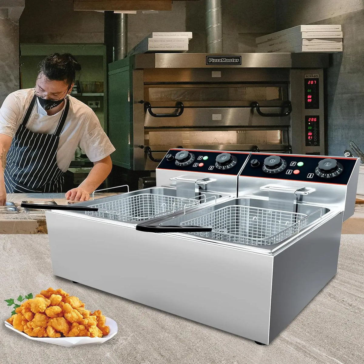 Acekool Commercial Electric Deep Fryer With Dual Baskets