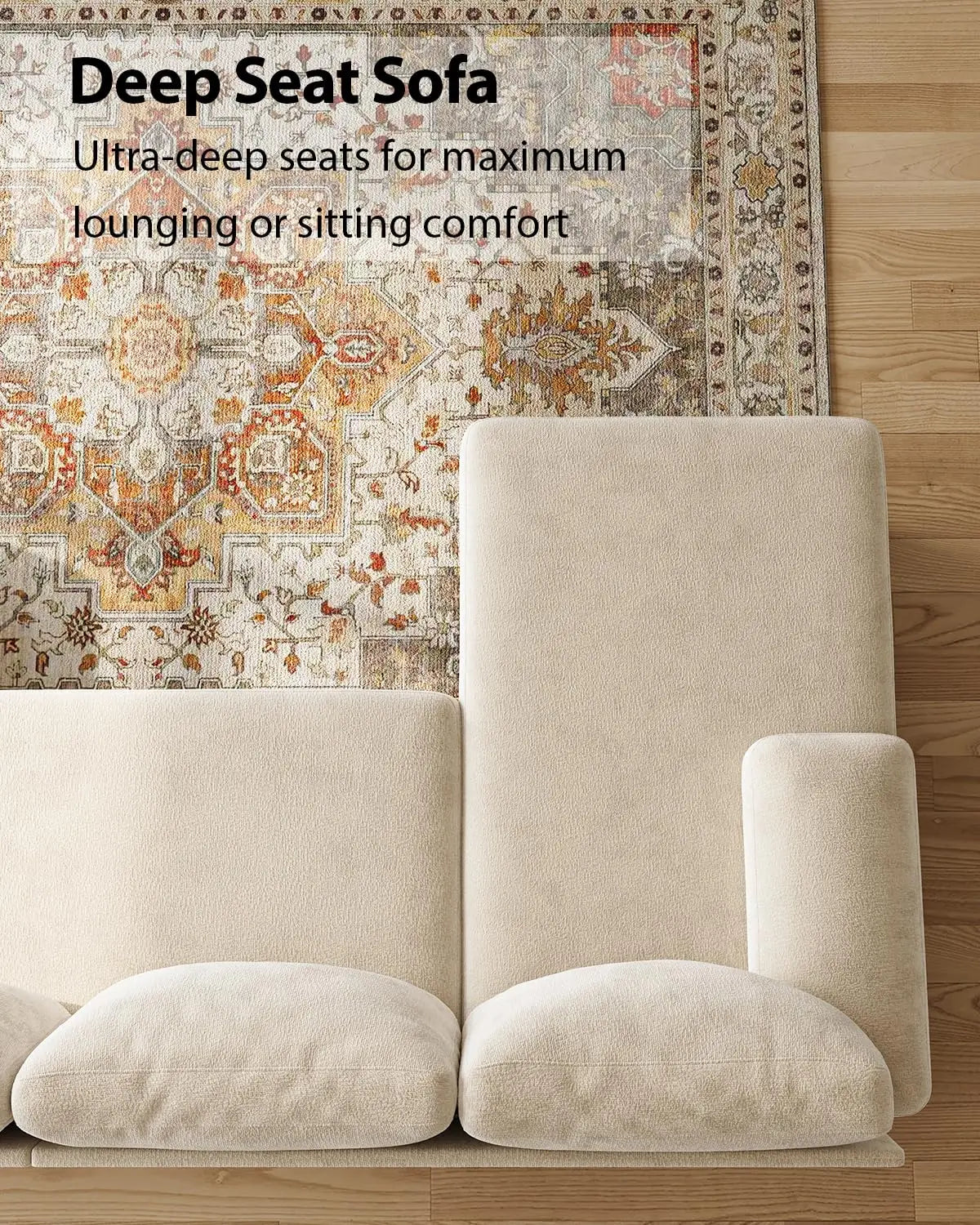 U Shaped Sectional Couch for Living Room Modern Chenille Sofa