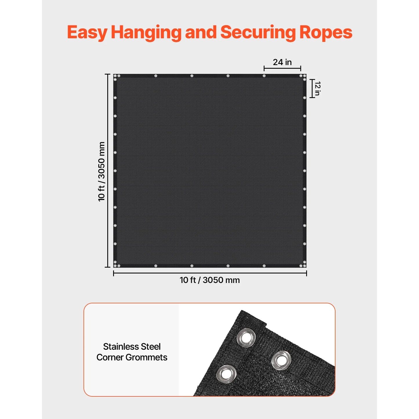 SucceBuy 90 Percent Sun Shade Cloth For Outdoor HDPE Canopy