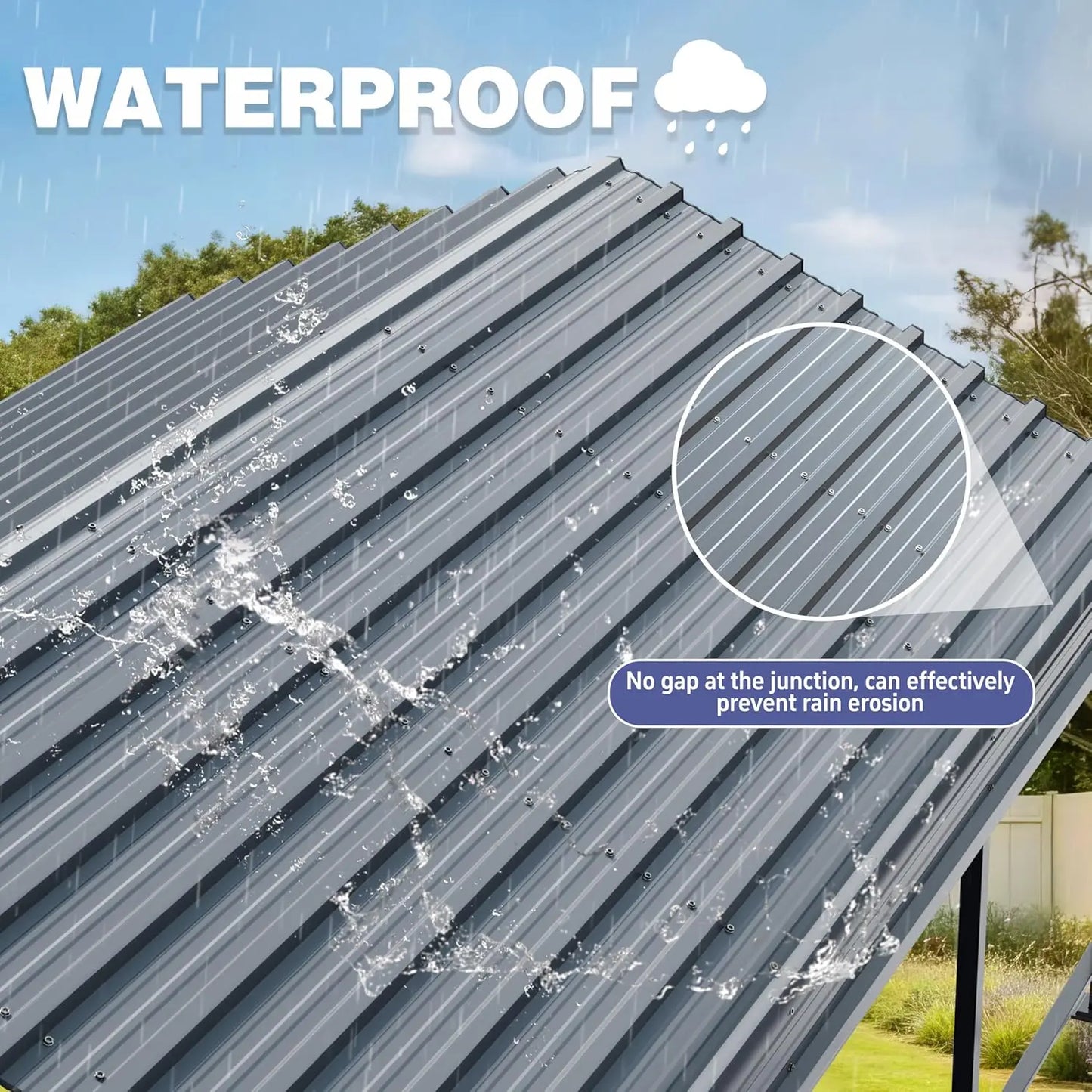 GELU Galvanized Metal Carport Kit For Outdoor Shelter
