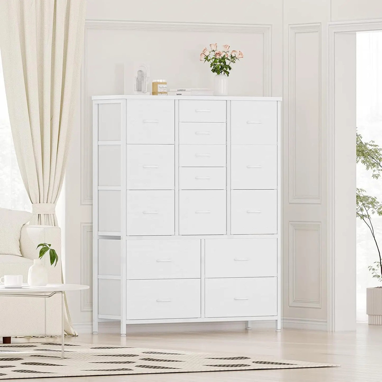 HiMISS 15 Drawer Dresser For Bedroom Space Saving Fabric Storage