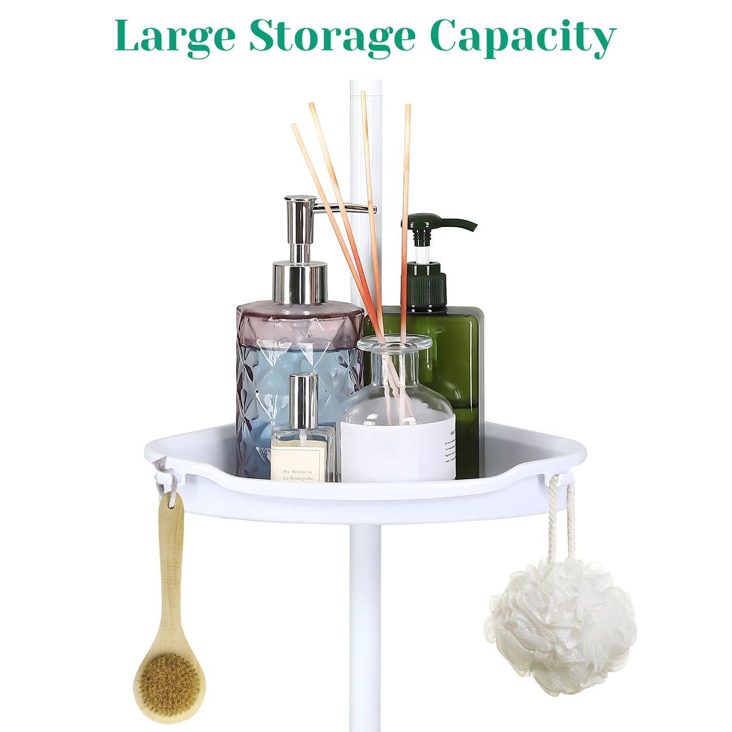 TWISTER.CK Corner Shower Caddy Tensioner With Four Tier Racks