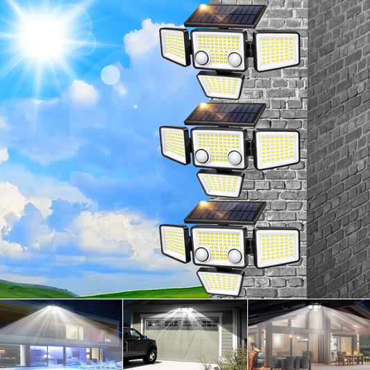 SZRSTH Solar Lights 3000LM 188 LED Motion Sensor Flood Lights