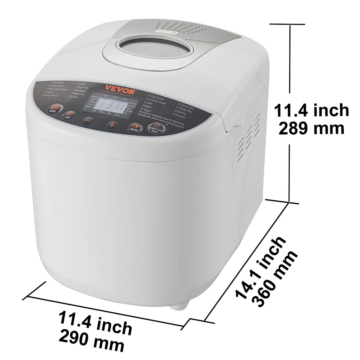 SucceBuy 15-in-1 Automatic Bread Maker With Gluten Free Setting