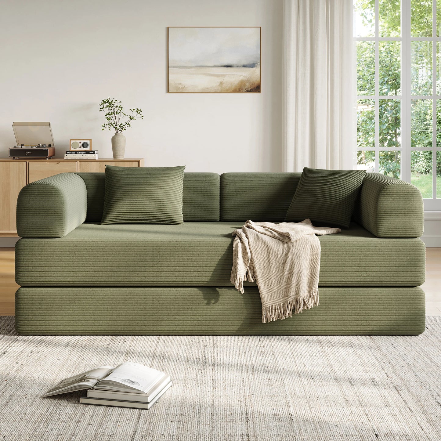 THOLASIS Convertible Floor Sofa Bed 5 in 1 Modular Sofa